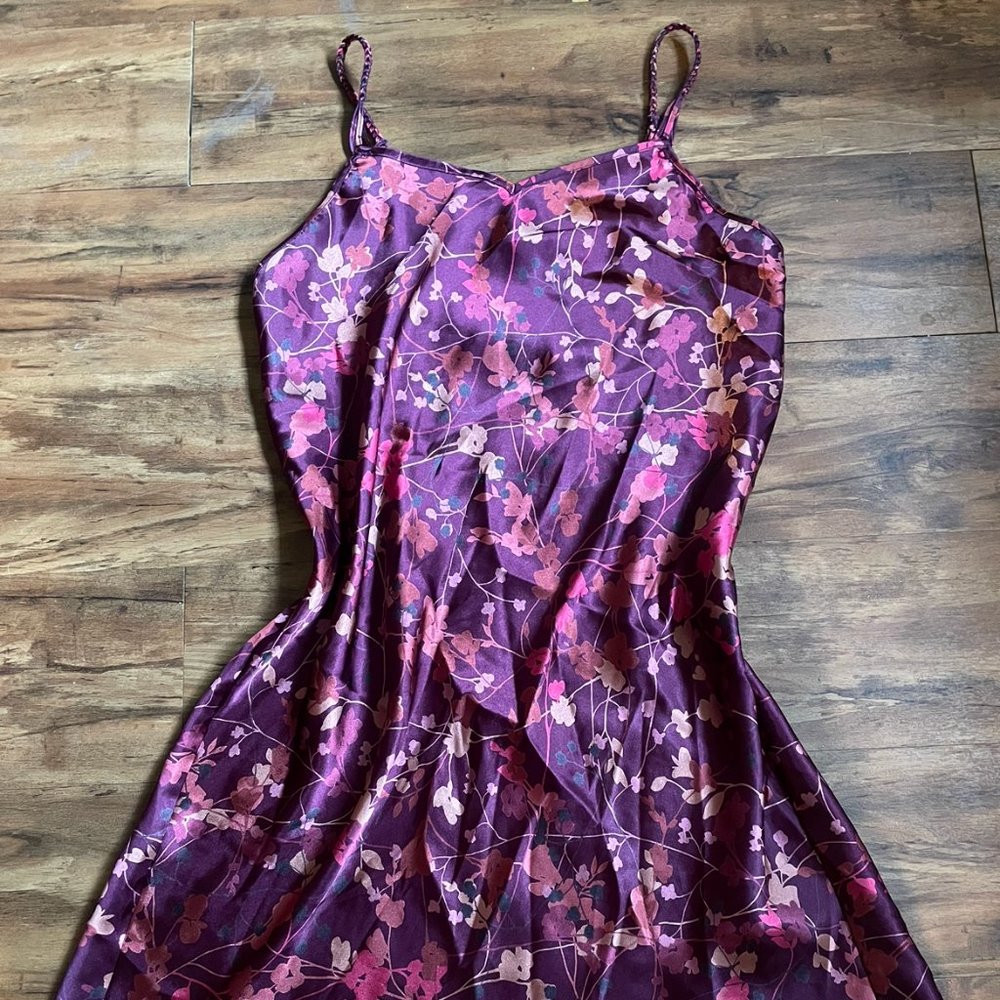 Maroon silk slip dress